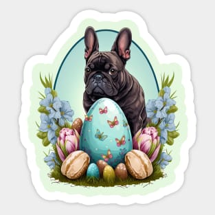 French Bulldog happy easter day Sticker